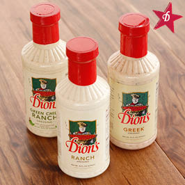 Bottles of Dion's Homemade Dressings